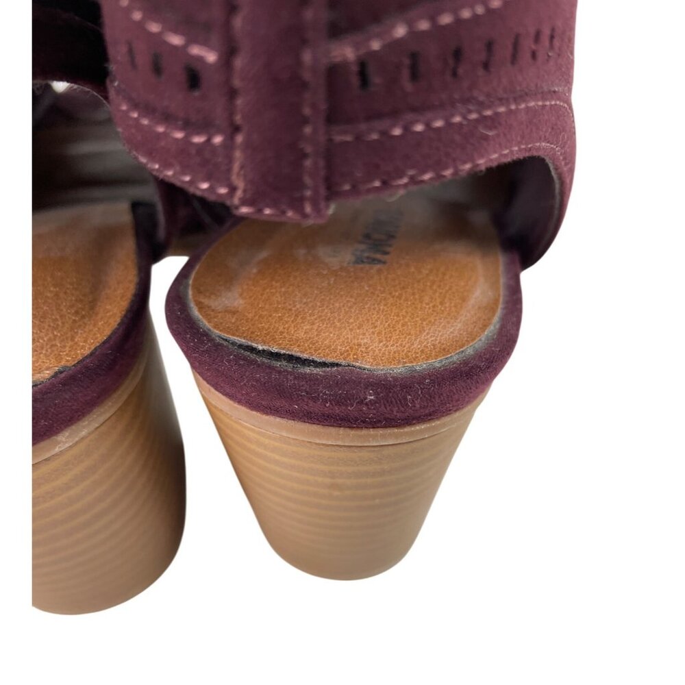 Sonoma Thelma Burgundy Faux Suede Open Toe Bootie Womens Size 7M - Picture 5 of 10